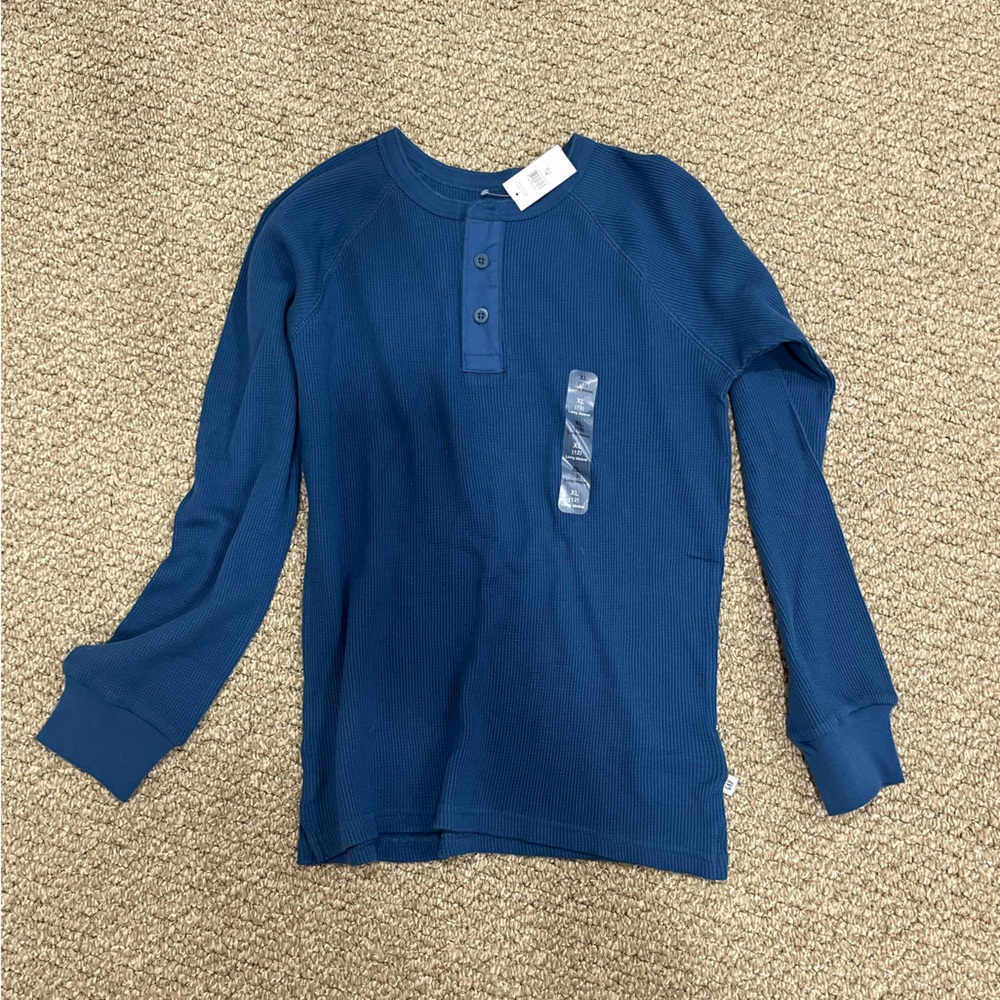 GAP kids Deep Blue Henley Shirt